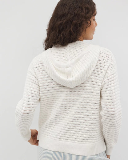 Cotton Open Stitch Hoodie - SALT MIST | Soma Women