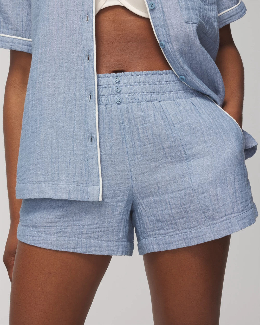 Pajama Shorts - CROSSDYE VINTAGE INDIGO | Soma Women