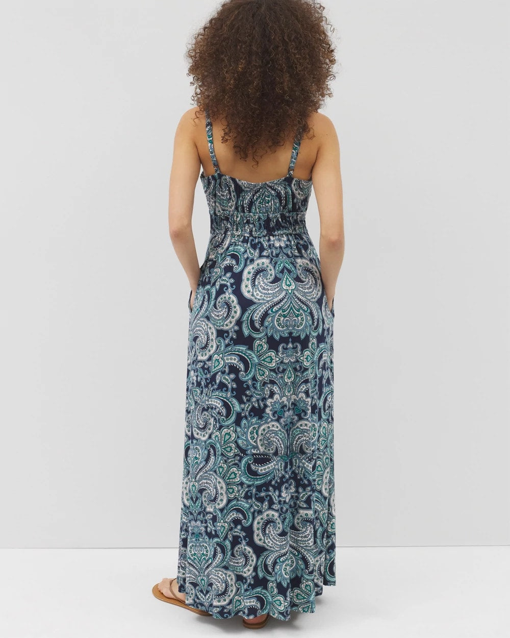 Paradiso Maxi Bra Dress - SHOW OFF PAISLEY NAVY | Soma Women