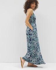 Paradiso Maxi Bra Dress - SHOW OFF PAISLEY NAVY | Soma Women