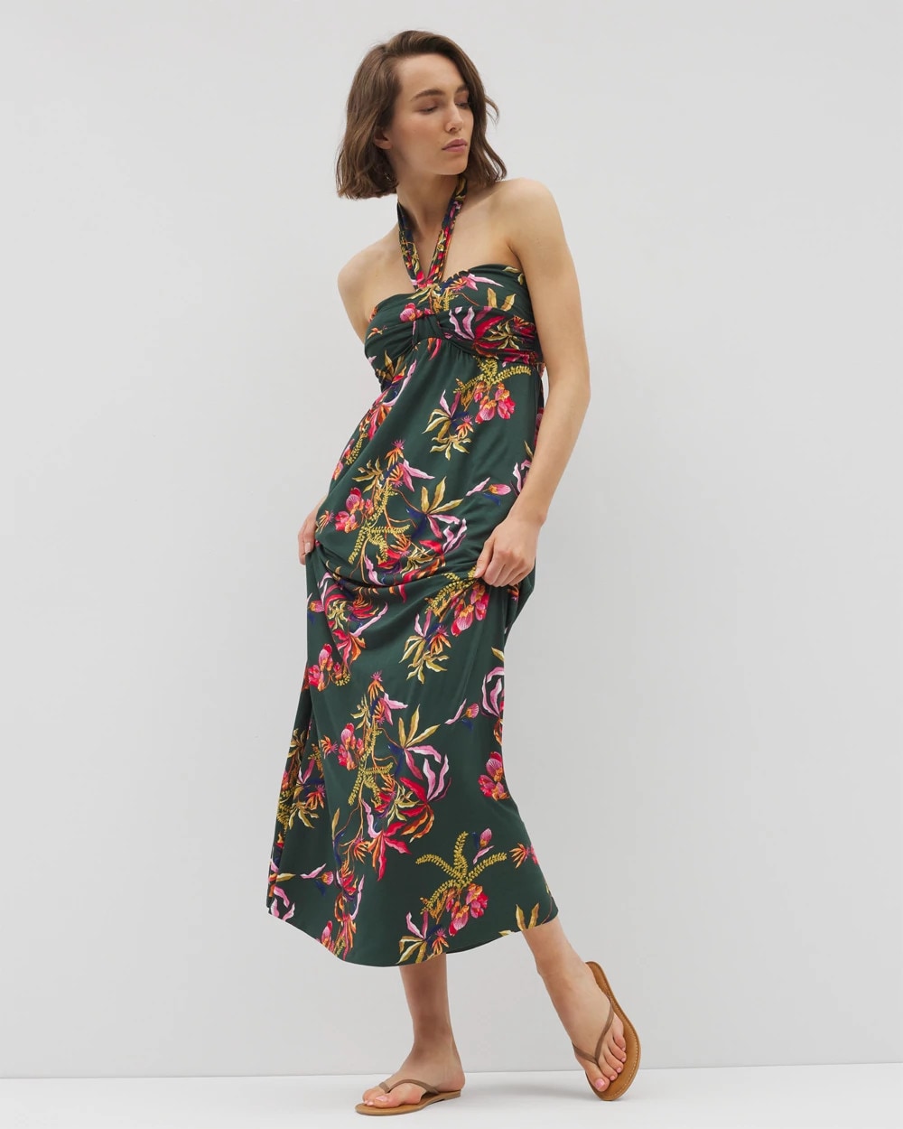 Retreat Maxi Bra Dress - SUNRISE FLORA M EMERALD | Soma Women