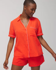 Short-Sleeve Pajama Top - ISLAND GUAVA | Soma Women