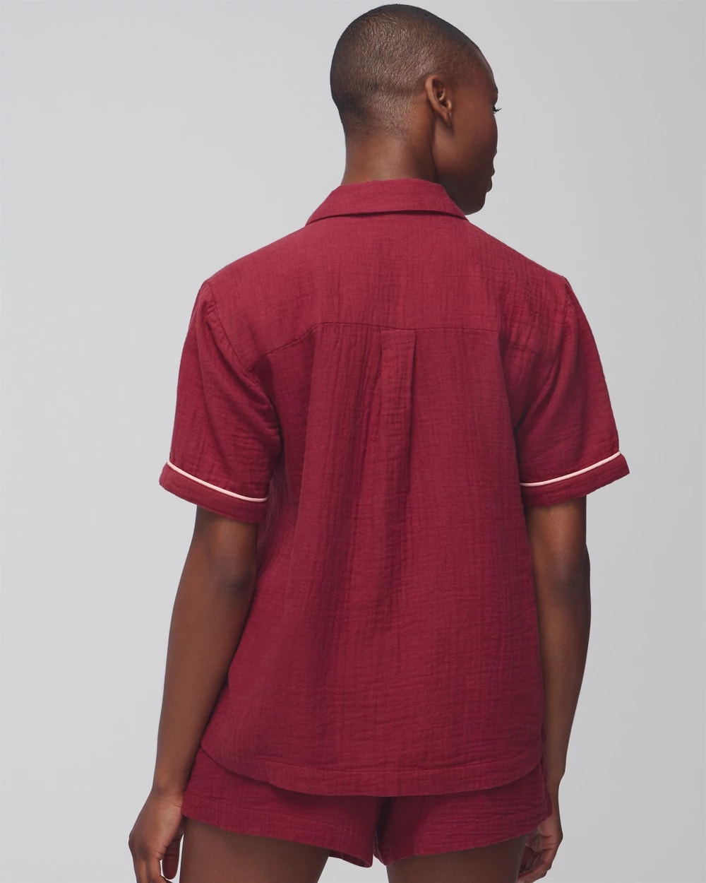 Short-Sleeve Pajama Top - VERMILLION | Soma Women