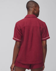 Short-Sleeve Pajama Top - VERMILLION | Soma Women