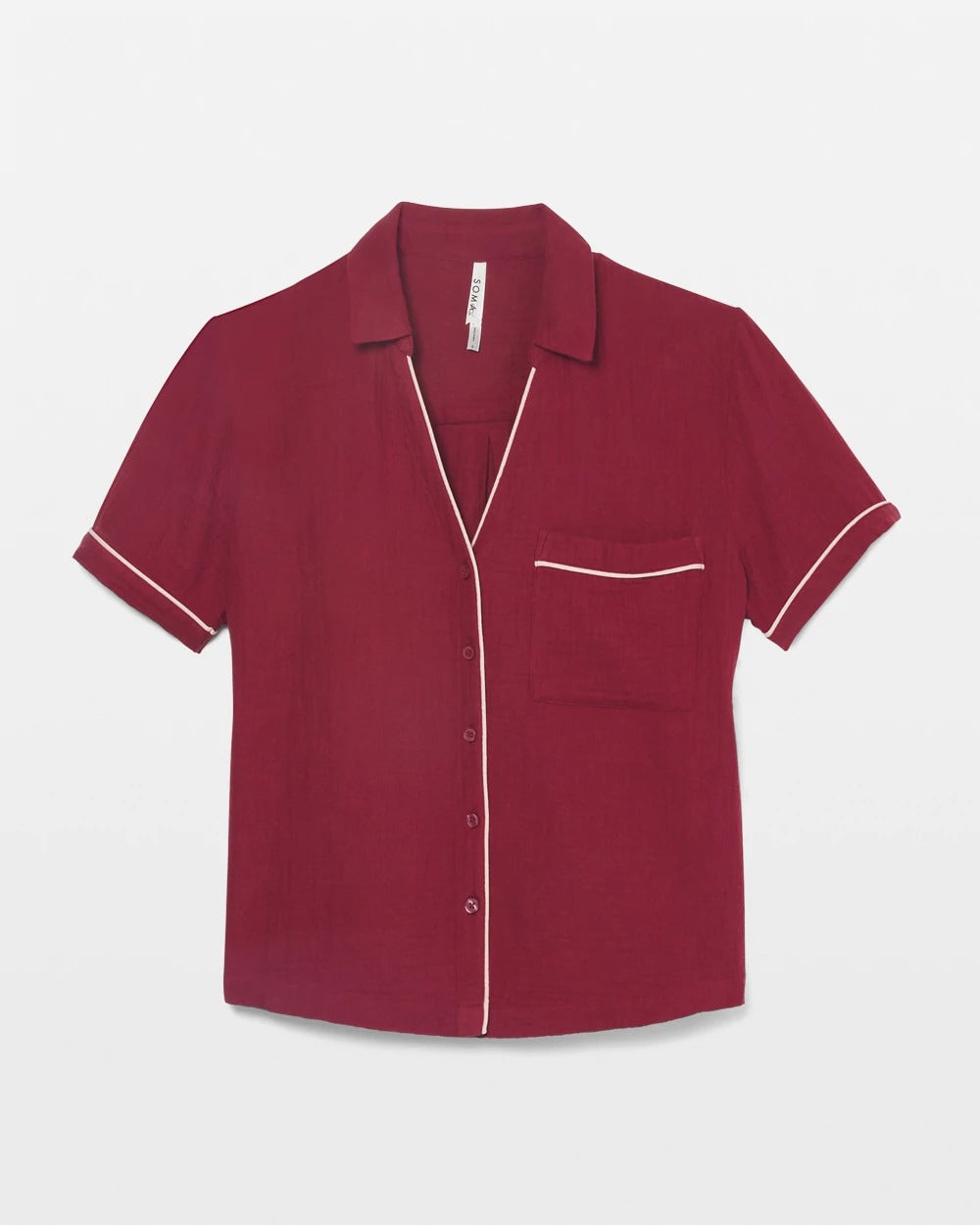 Short-Sleeve Pajama Top - VERMILLION | Soma Women