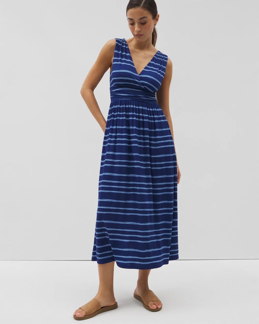 Goddess Midi Bra Dress - OASIS STRIPE G NAVY PEONY | Soma Women