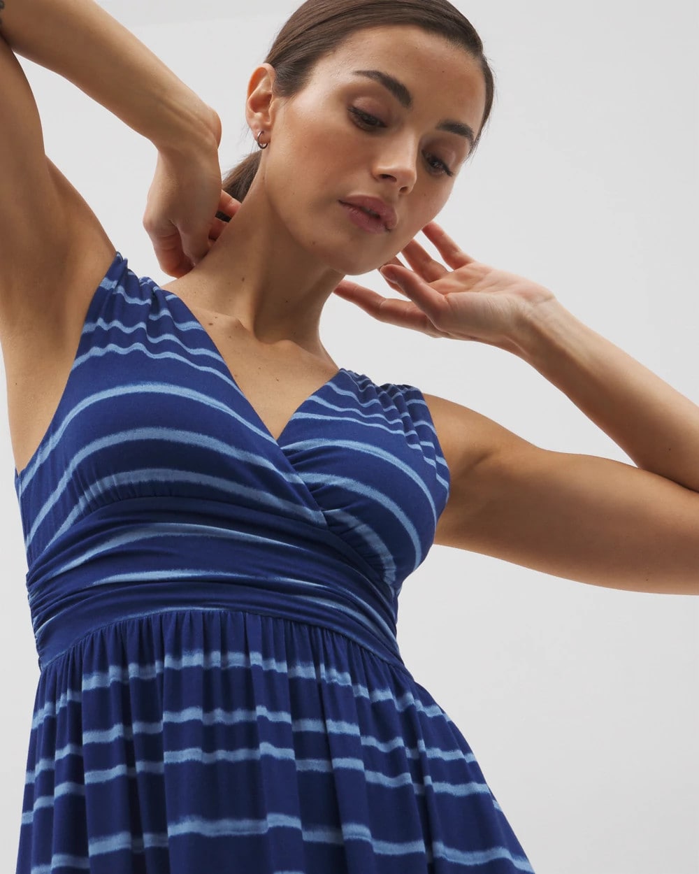Goddess Midi Bra Dress - OASIS STRIPE G NAVY PEONY | Soma Women
