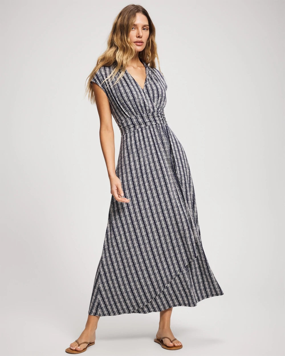 Serenity Maxi Bra Dress - BELLE STRIPE NAVY | Soma Women