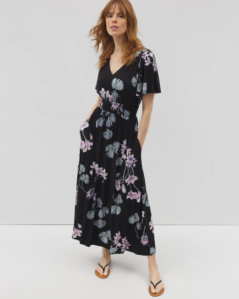 Oasis Midi Bra Dress - FLORAL HAVEN BLACK | Soma Women