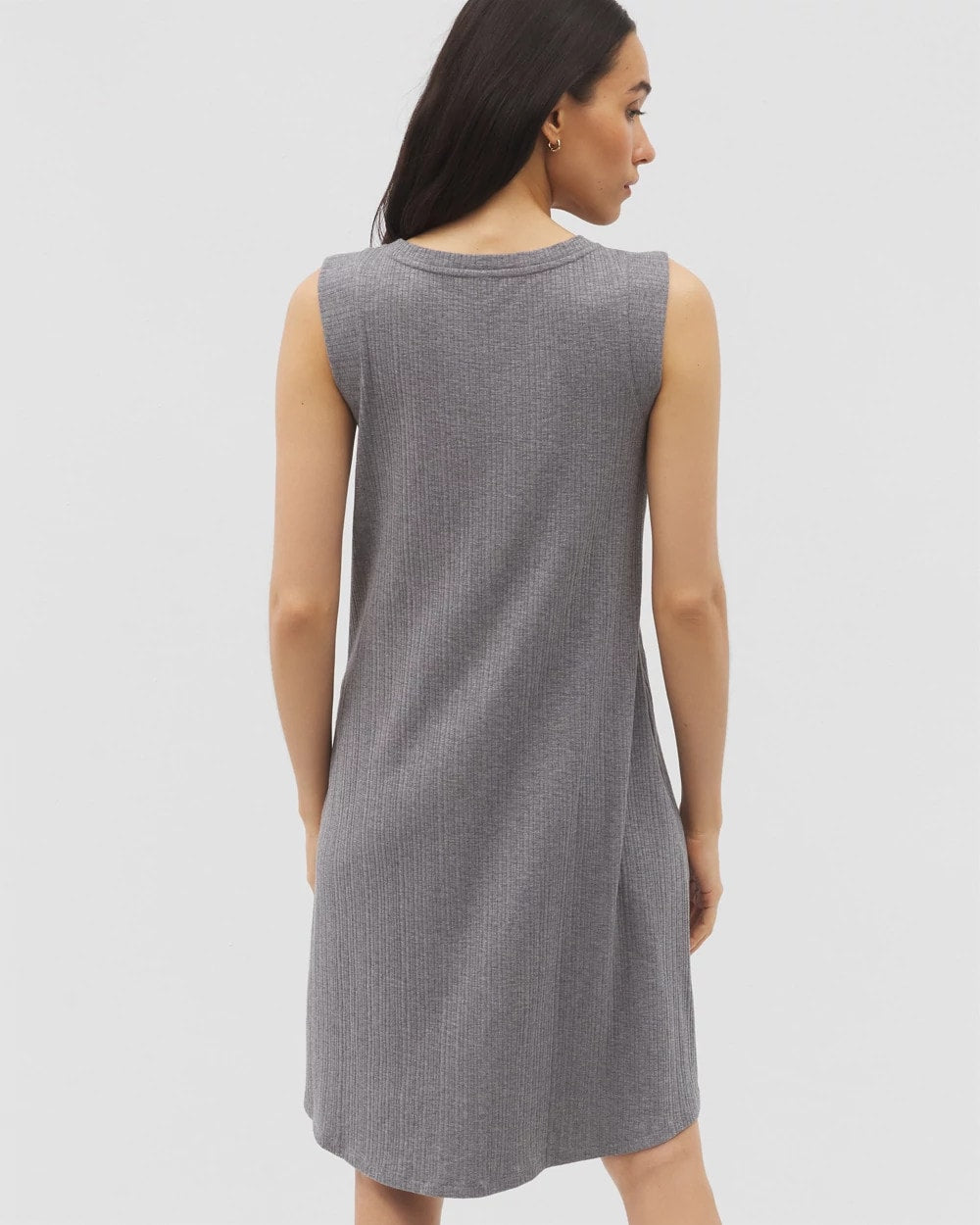 Rib Lounge Short Dress - HEATHER CHARCOAL | Soma Women