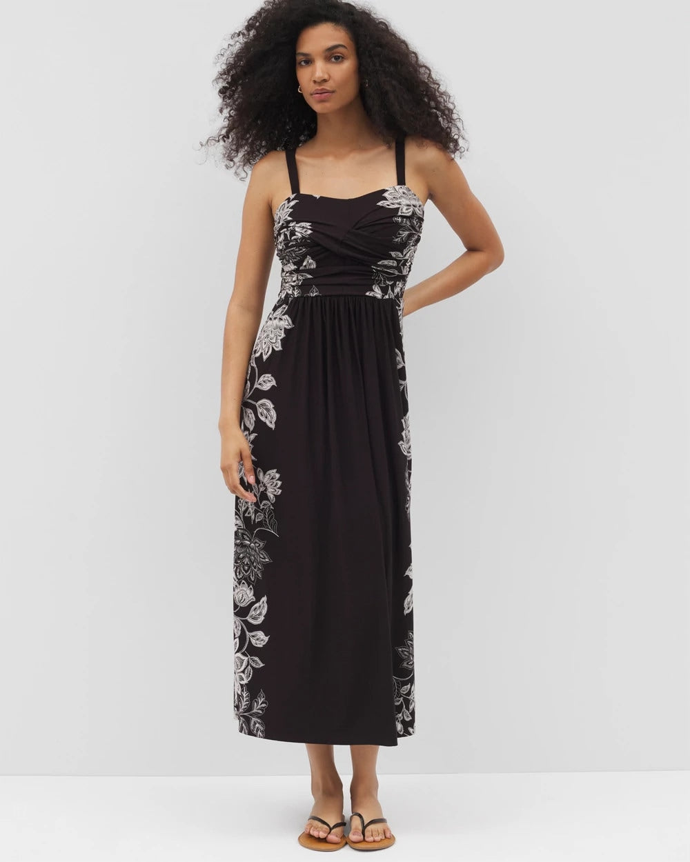 Cabana Handkerchief Bra Dress - STAMPED FLORAL SCARF BLK | Soma Women