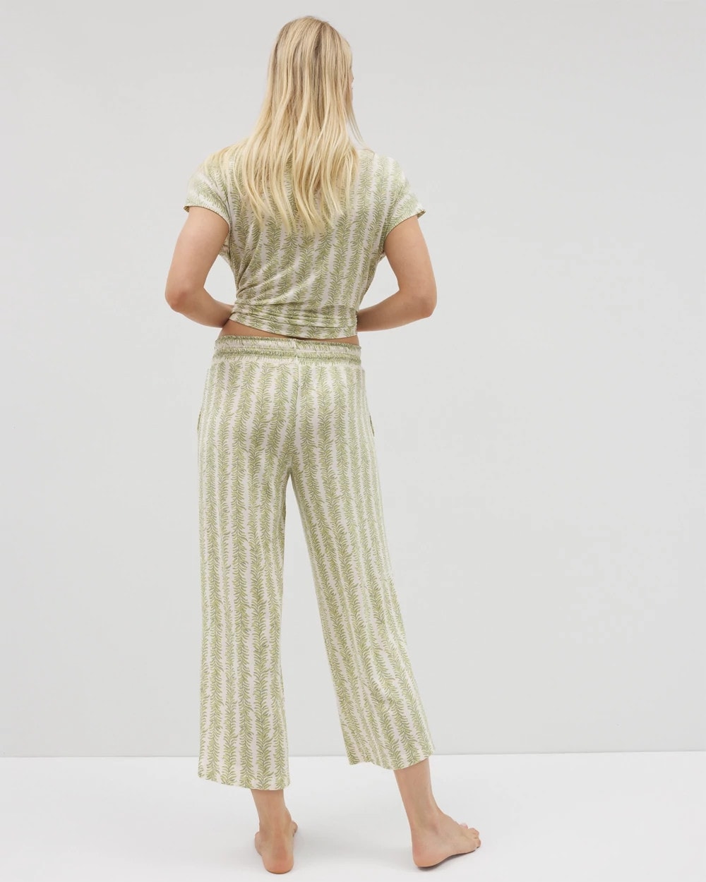 Cropped Pajama Pants - CHILL STRIPE CHAMPAGNE | Soma Women