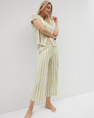 Cropped Pajama Pants - CHILL STRIPE CHAMPAGNE | Soma Women