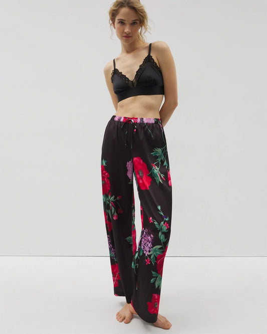 Printed Pajama Pants - RHAPSODY FLORA G BLACK | Soma Women