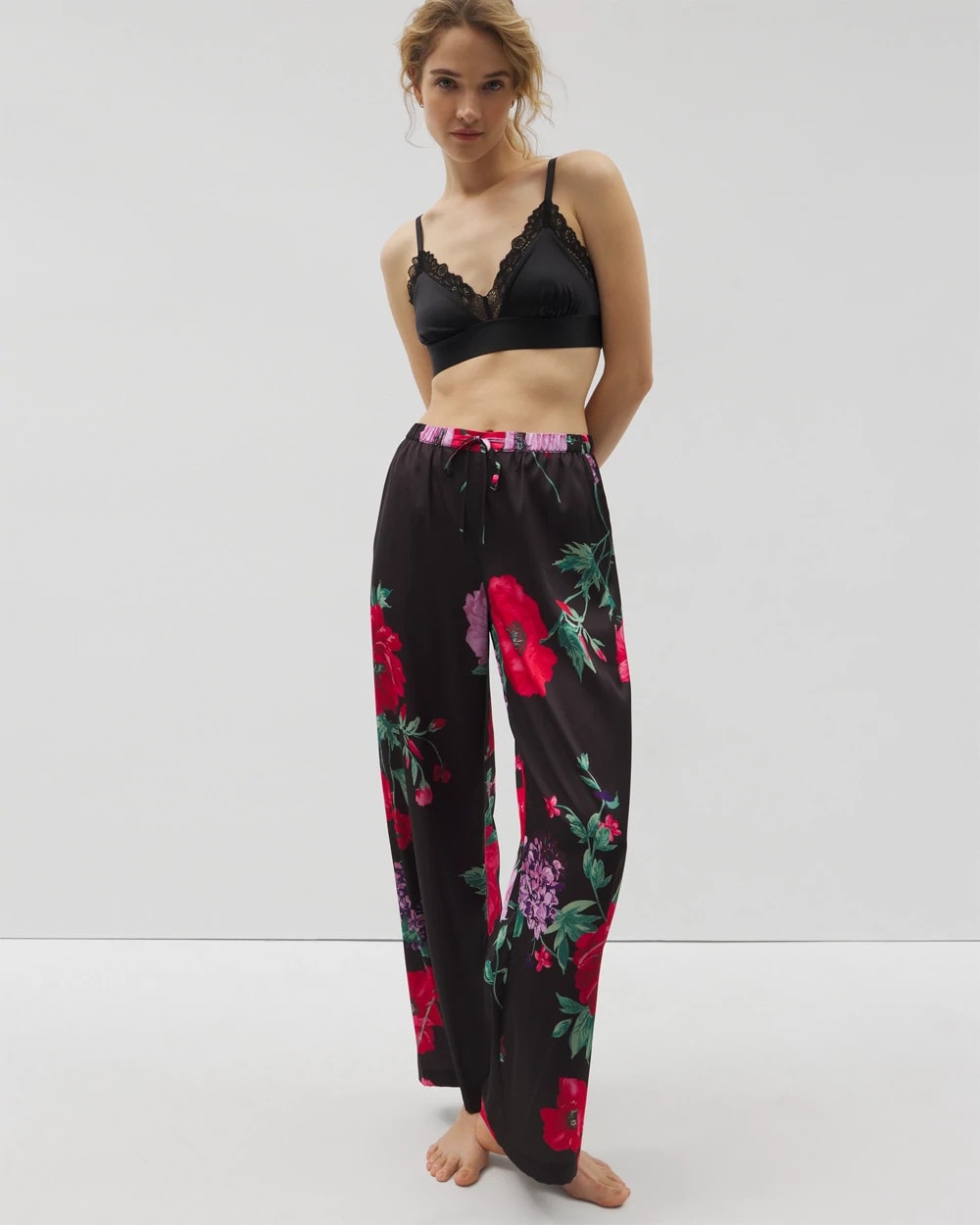 Printed Pajama Pants - RHAPSODY FLORA G BLACK | Soma Women