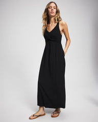 Soft Jersey Twist Front Maxi Dress - BLACK | Soma Women