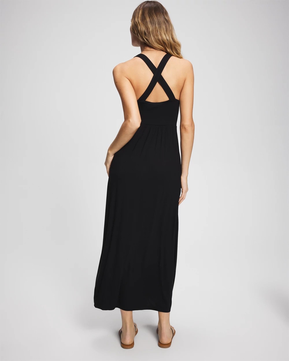 Soft Jersey Twist Front Maxi Dress - BLACK | Soma Women