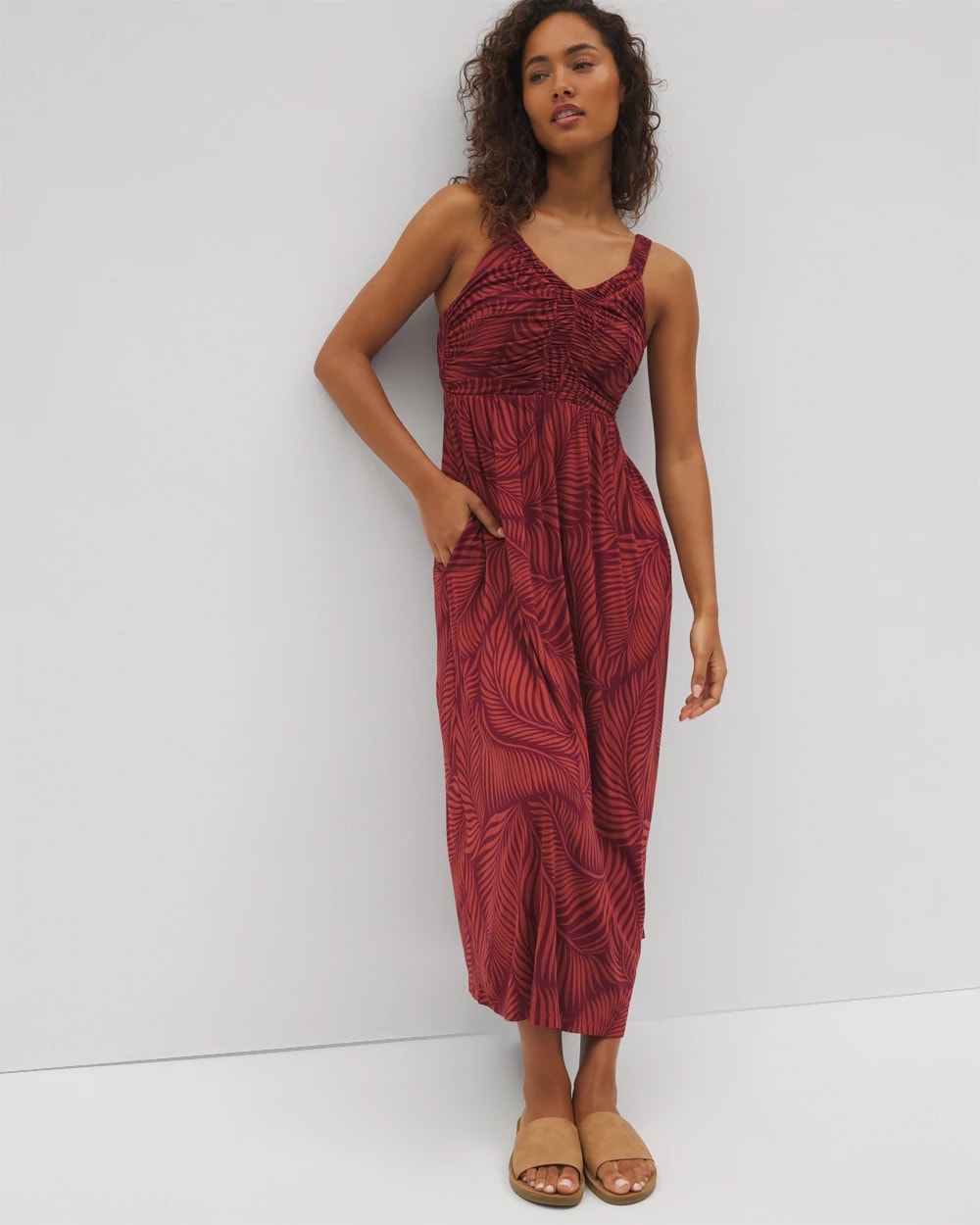 Cabana Midi Bra Dress - PEACEFUL PALMS MID VELVET | Soma Women