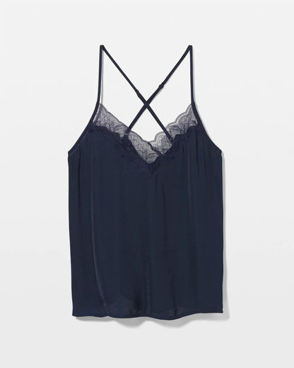 Lace Trim Pajama Cami - NIGHTFALL NAVY | Soma Women