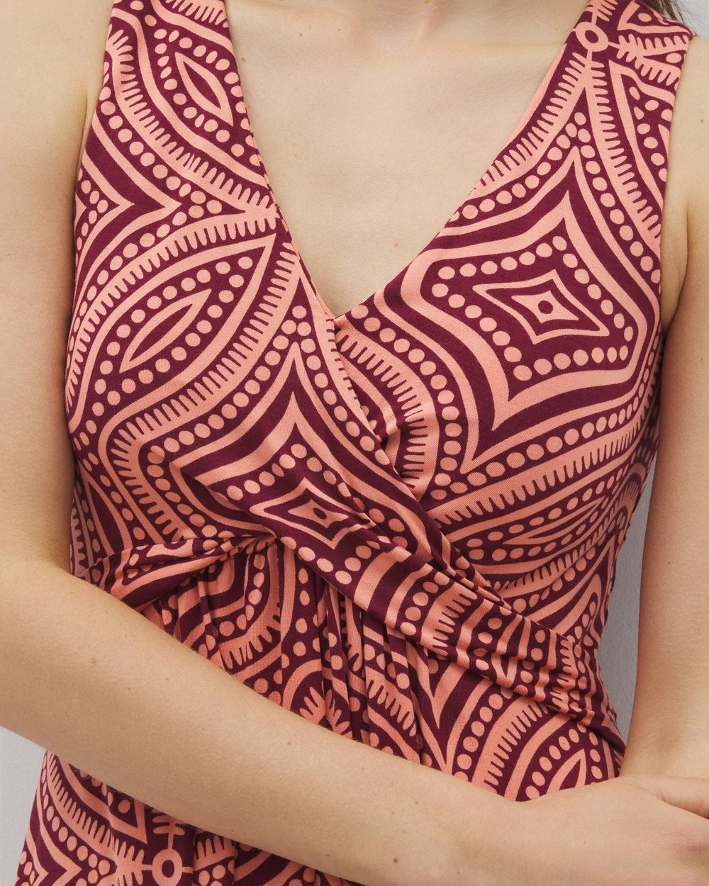 V-Neck Short Bra Dress - GOA GEO GRAND VELVET PLUM | Soma Women