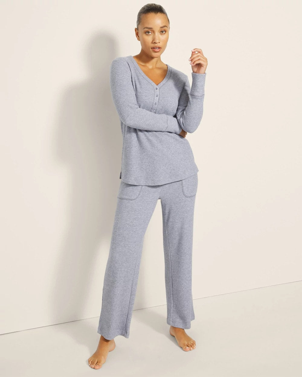 Long-Sleeve Pajama Henley - LUNAR TIDE | Soma Women
