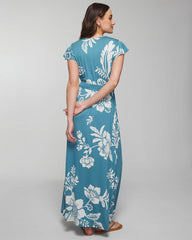 Flutter Sleeve Maxi Bra Dress - GARDEN TAPESTRY G BLUE | Soma Women