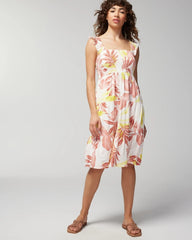 Smocked Flutter Sleeve Mini Bra Dress - ENCHANTED PALMS KEY LIME | Soma Women
