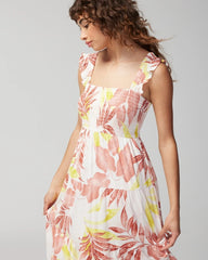 Smocked Flutter Sleeve Mini Bra Dress - ENCHANTED PALMS KEY LIME | Soma Women