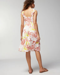 Smocked Flutter Sleeve Mini Bra Dress - ENCHANTED PALMS KEY LIME | Soma Women