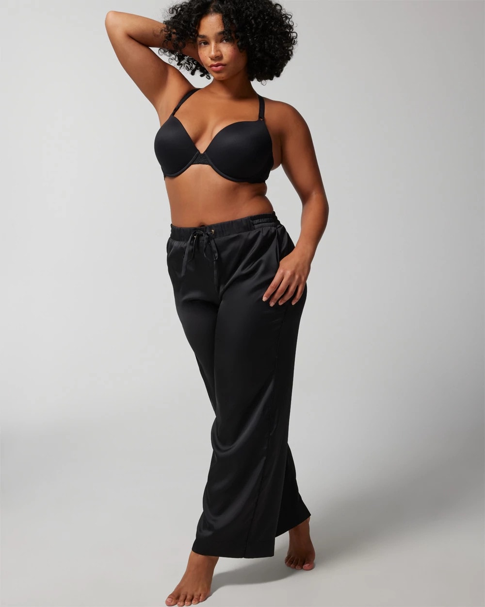 Push-Up Plunge Bra with Lace - BLACK | Soma Women
