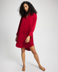 Long-Sleeve Sleep Shirt - PAINT THE TOWN RED | Soma Women