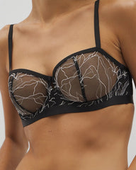Embroidered Unlined Balconette - BLACK | Soma Women