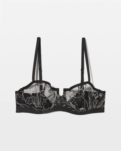 Embroidered Unlined Balconette - BLACK | Soma Women
