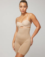 Mid-Level Shaping Seamless High-Waist Thigh Shaper - ALMOND | Soma Women