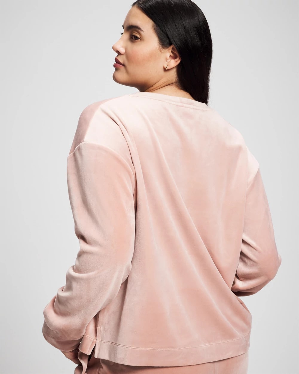 Velour Crewneck Sweatshirt - ADOBE ROSE | Soma Women