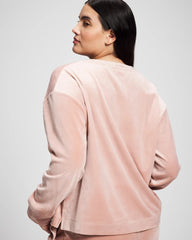 Velour Crewneck Sweatshirt - ADOBE ROSE | Soma Women