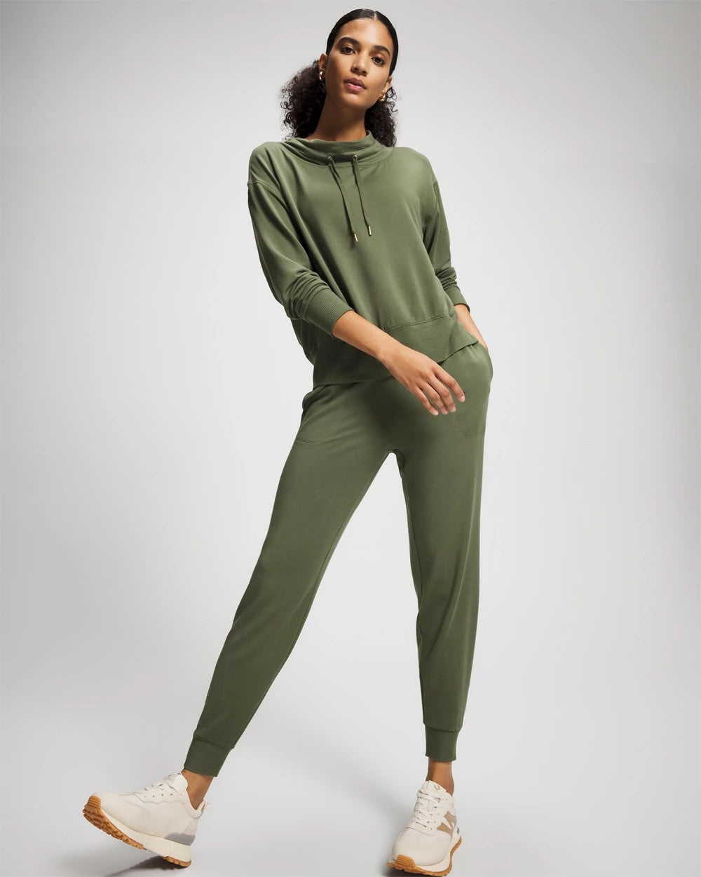 Ultrasoft Fleece Relaxed Funnel Neck Sweatshirt - DARK SAGE | Soma Women