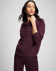 Ultrasoft Fleece Relaxed Funnel Neck Sweatshirt - MERLOT | Soma Women