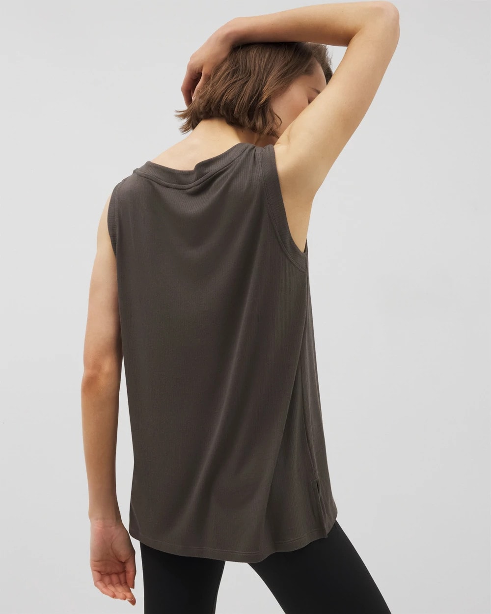 Rib Knit Sleeveless Top - DARK GRAY OLIVE | Soma Women