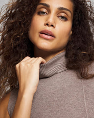Premier Knit Sweater Turtleneck Sleeveless Top - HEATHER FAWN | Soma Women