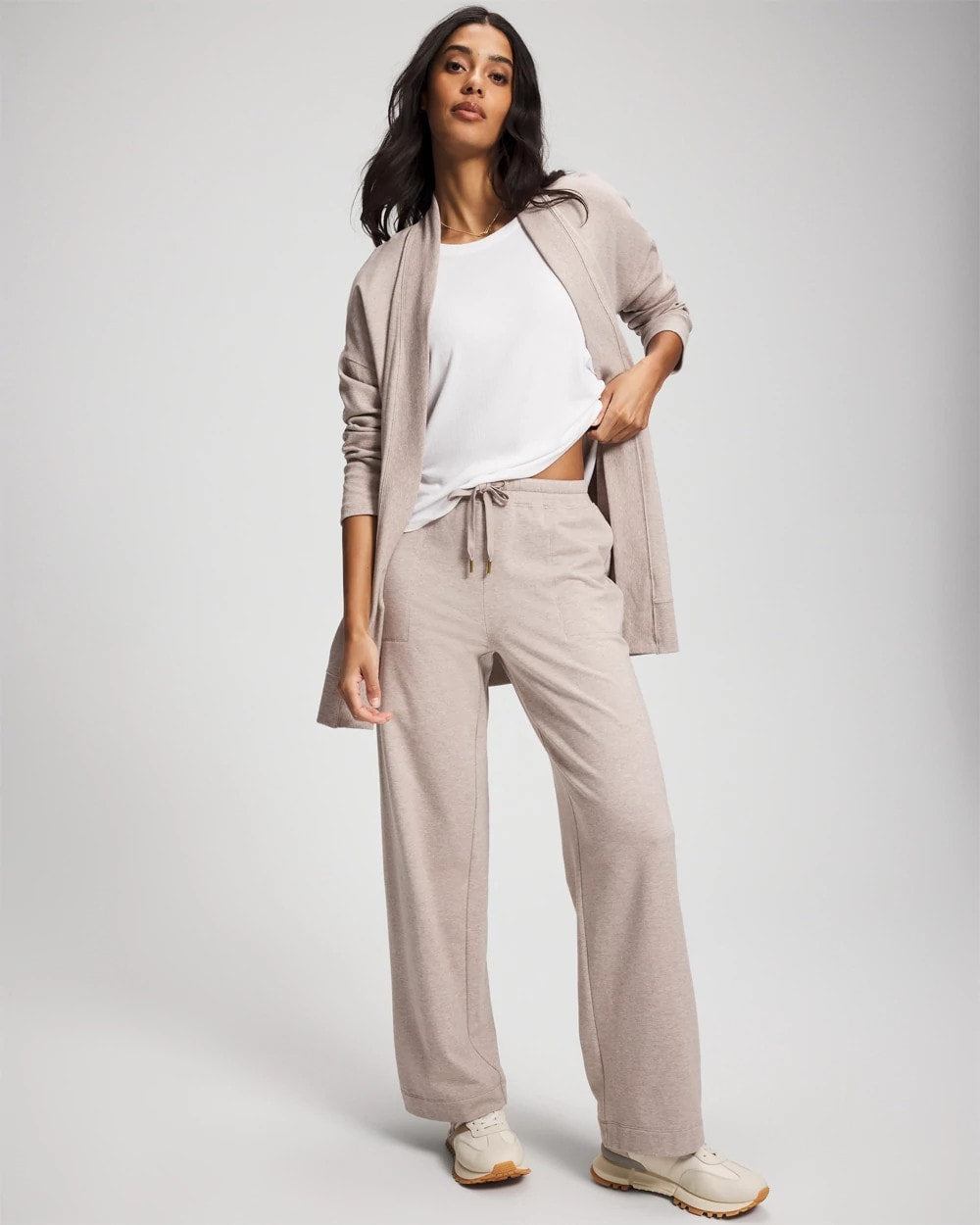 Essential Terry Straight Leg Pants - HEATHER MINK | Soma Women