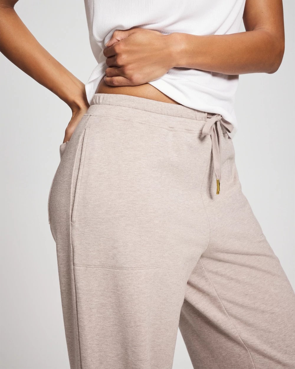 Essential Terry Straight Leg Pants - HEATHER MINK | Soma Women