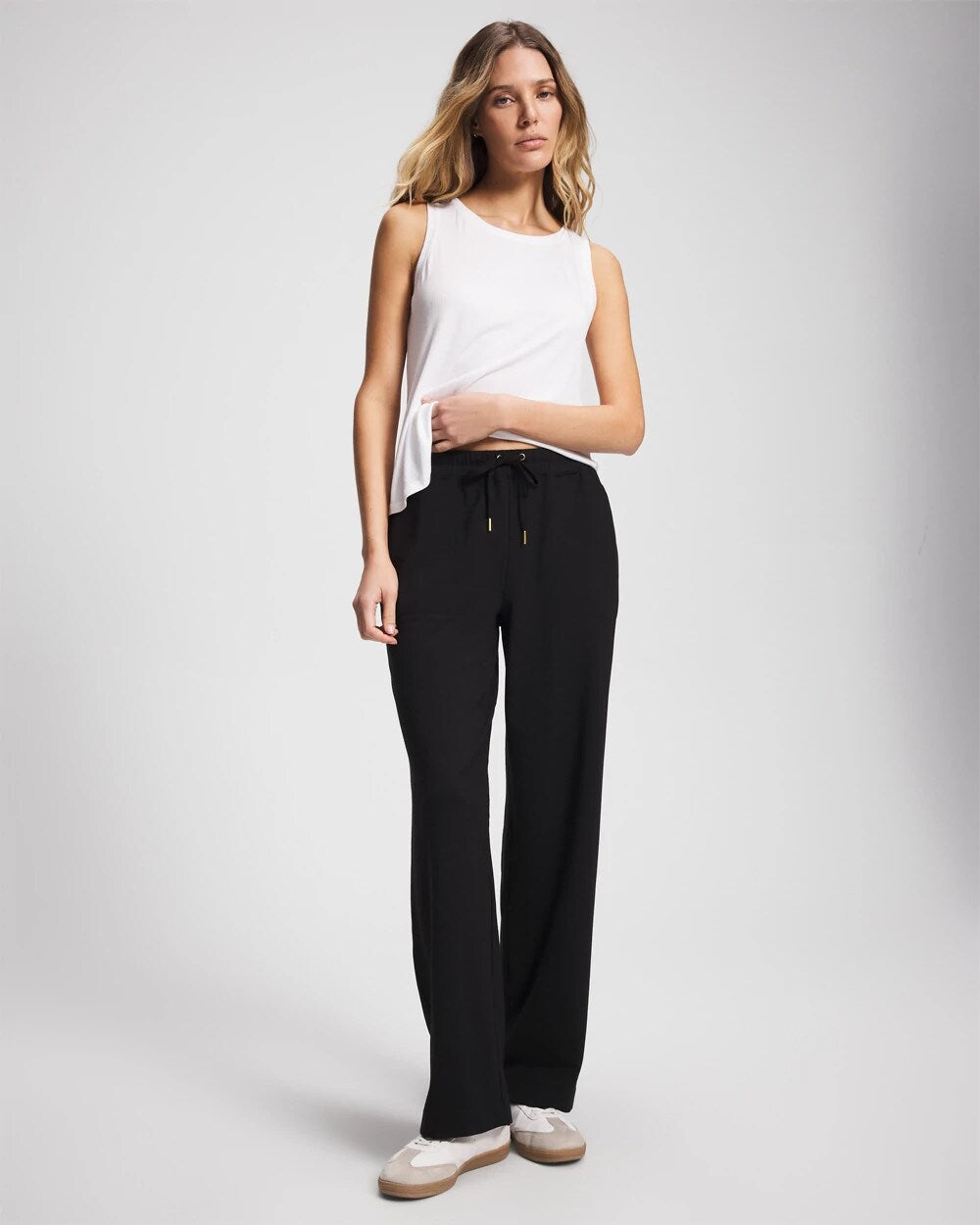 Essential Terry Straight Leg Pants - BLACK | Soma Women