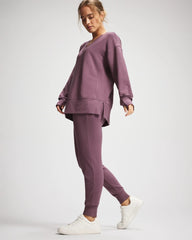 Ultrasoft Fleece V-Neck Sweatshirt - PURPLE FLINT | Soma Women