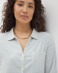 Beach Cotton Long Sleeve Button-Up - BLUE HEAVEN STRIPE | Soma Women