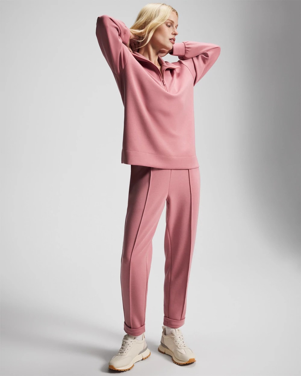 Modern Modal Quarter Zip Sweatshirt - CINDER ROSE | Soma Women