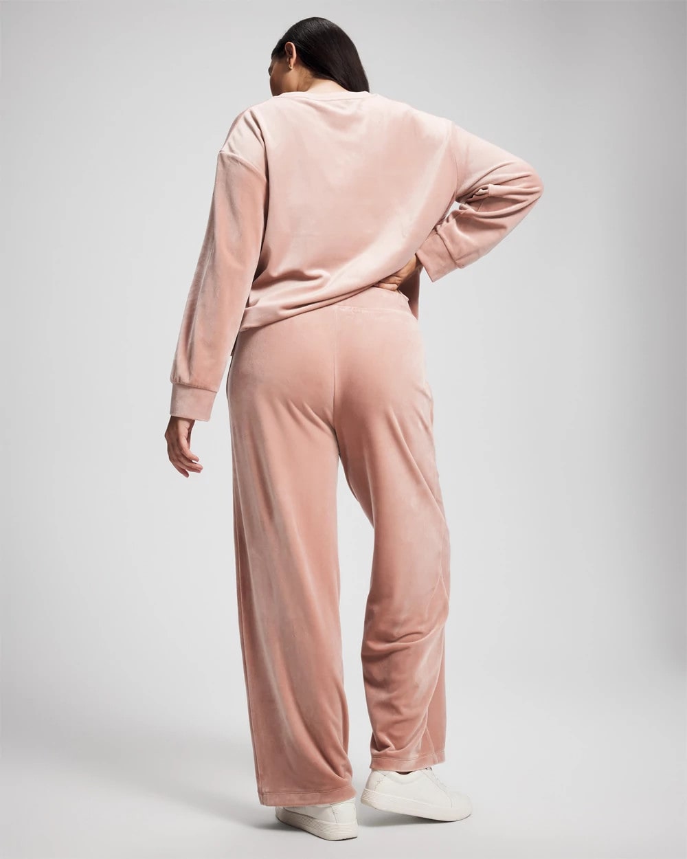 Velour Straight Leg Pants - ADOBE ROSE | Soma Women