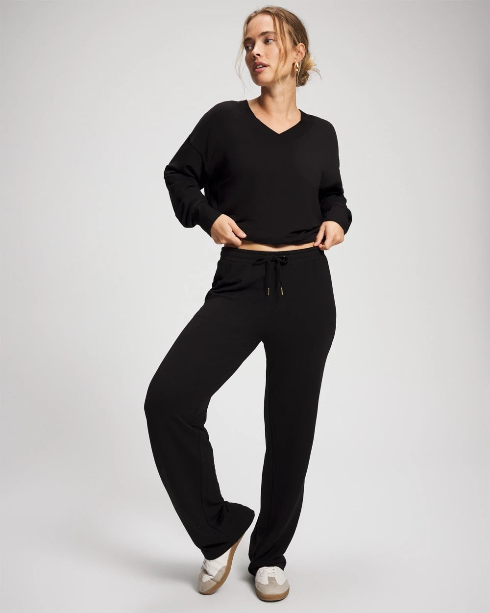 Ultrasoft Fleece Straight Leg Pant - BLACK | Soma Women