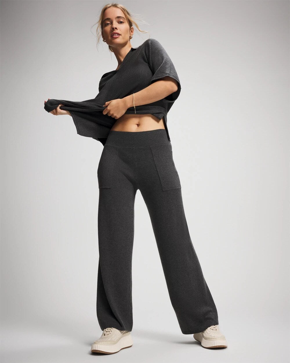 Premier Knit Sweater Wide Leg Pant - HEATHER QUARTZ | Soma Women