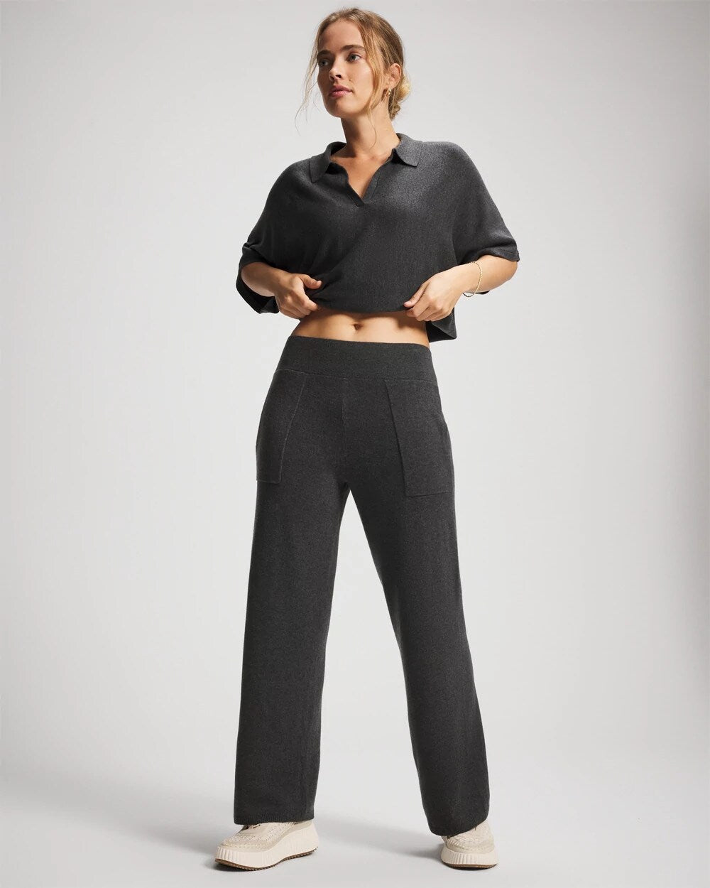Premier Knit Sweater Wide Leg Pant - HEATHER QUARTZ | Soma Women